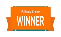 Banner with the words "Patients' " written in bold, black font