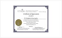 Certificate of appreciation with a gold border and a white background